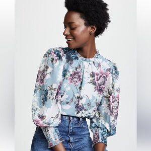 Amanda Uprichard Helene top in color called Victoria.